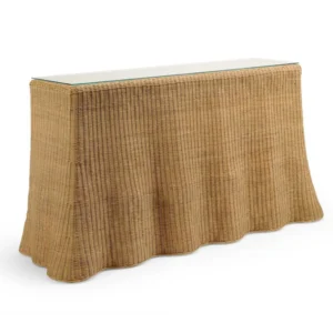 Rattan Wavy Console Table